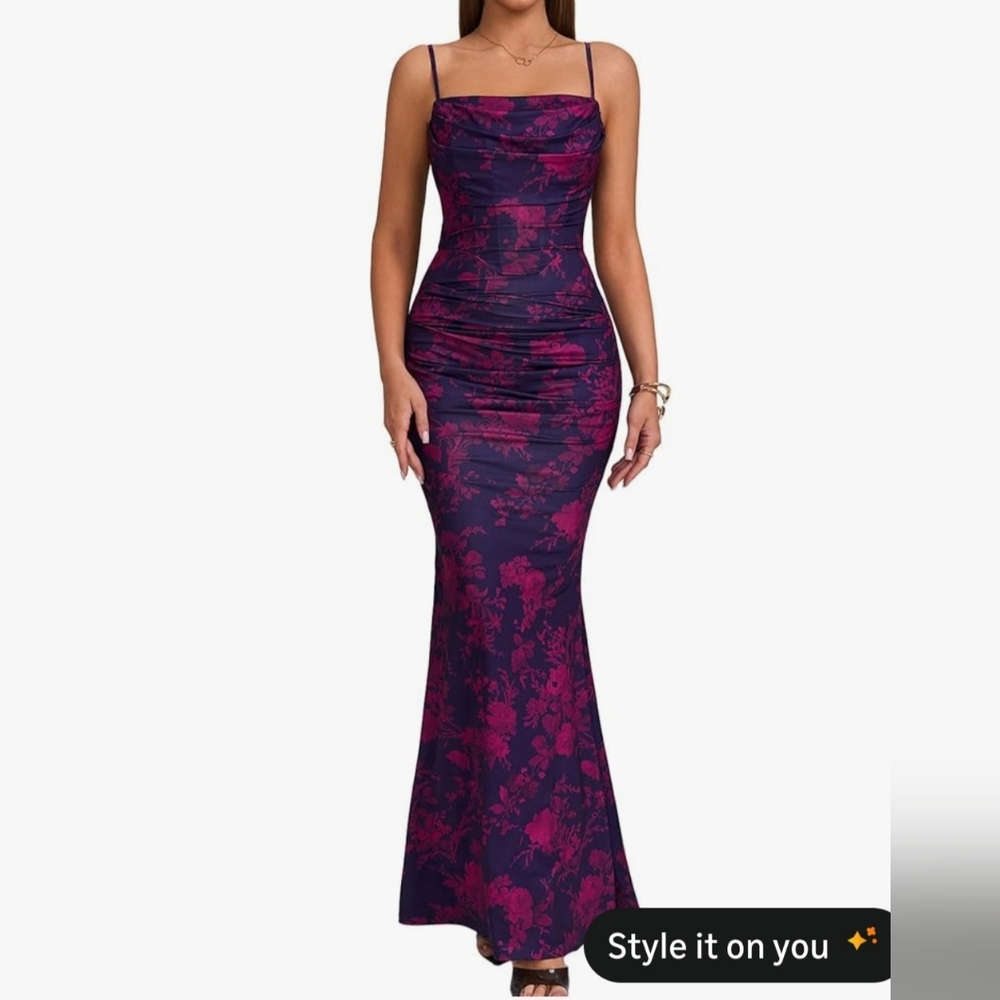 Puce Floral Gown